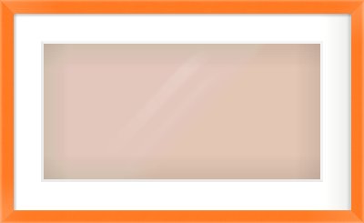 Orange Paint Flat Frame for 500 × 250mm artwork, with Smooth White Single Mount