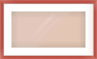Red Paint Flat Frame for 500 × 250mm artwork, with Smooth White Single Mount