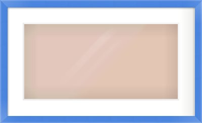 Light Blue Paint Flat Frame for 500 × 250mm artwork, with Smooth White Single Mount