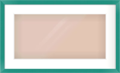 Green Paint Flat Frame for 500 × 250mm artwork, with Smooth White Single Mount
