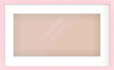 Pink Paint Flat Frame for 500 × 250mm artwork, with Smooth White Single Mount