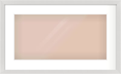 Silver Flat Frame for 500 × 250mm artwork, with Smooth White Single Mount