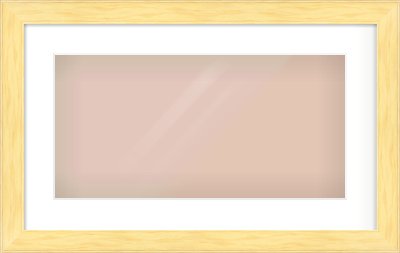 Natural Wood Stepped Flat Frame for 500 × 250mm artwork, with Smooth White Single Mount