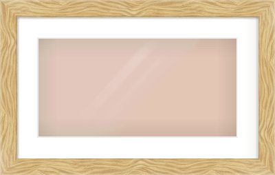 Natural Wood Flat Frame for 500 × 250mm artwork, with Smooth White Single Mount