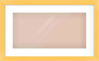 Yellow Paint Flat Frame for 500 × 250mm artwork, with Smooth White Single Mount