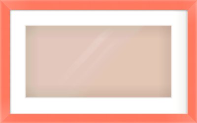 Orange Paint Flat Frame for 500 × 250mm artwork, with Smooth White Single Mount