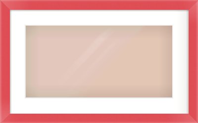Red Paint Flat Frame for 500 × 250mm artwork, with Smooth White Single Mount