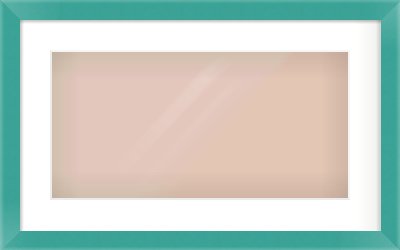 Green Paint Flat Frame for 500 × 250mm artwork, with Smooth White Single Mount