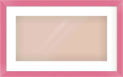 Pink Paint Flat Frame for 500 × 250mm artwork, with Smooth White Single Mount