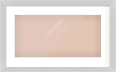 Matte Silver Flat Frame for 500 × 250mm artwork, with Smooth White Single Mount