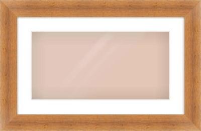 Antique Pine Flat Frame for 500 × 250mm artwork, with Smooth White Single Mount