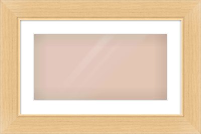 Natural Wood Flat Frame for 500 × 250mm artwork, with Smooth White Single Mount
