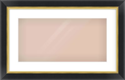 Black/Gold Reverse Frame for 500 × 250mm artwork, with Smooth White Single Mount