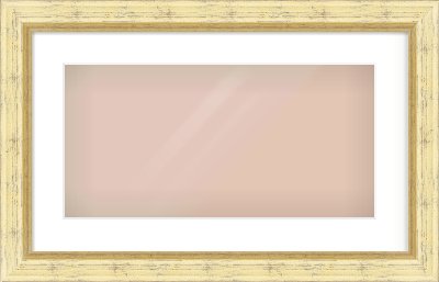 Gold Reverse Frame for 500 × 250mm artwork, with Smooth White Single Mount