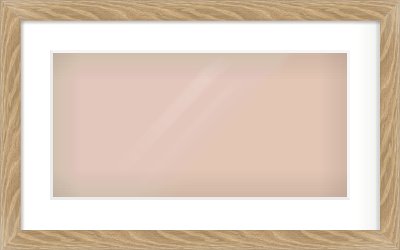 Oak Veneer Flat Frame for 500 × 250mm artwork, with Smooth White Single Mount