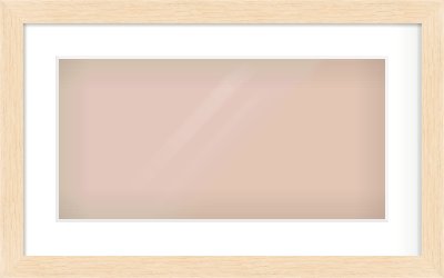 Natural wood Flat Frame for 500 × 250mm artwork, with Smooth White Single Mount