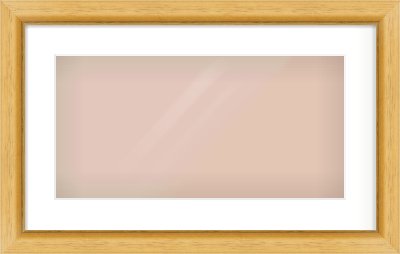 Natural Wood Reverse Frame for 500 × 250mm artwork, with Smooth White Single Mount