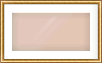 Gold Dome Frame for 500 × 250mm artwork, with Smooth White Single Mount