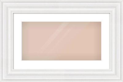 White Spoon Frame for 500 × 250mm artwork, with Smooth White Single Mount