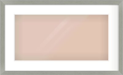 Pale Grey Flat Frame for 500 × 250mm artwork, with Smooth White Single Mount