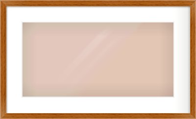 Natural Wood Flat Frame for 500 × 250mm artwork, with Smooth White Single Mount