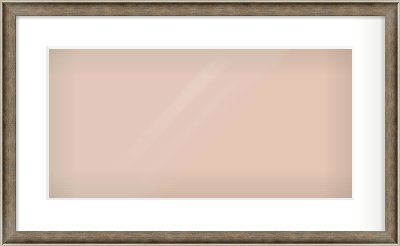 Silver Scoop Frame for 500 × 250mm artwork, with Smooth White Single Mount