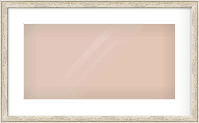 Champagne Silver with Black Sides Cushion Frame for 500 × 250mm artwork, with Smooth White Single Mount