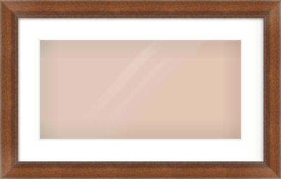 Brown Flat Frame for 500 × 250mm artwork, with Smooth White Single Mount