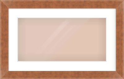 Bronze Flat Frame for 500 × 250mm artwork, with Smooth White Single Mount