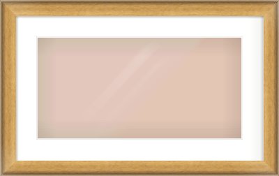 Gold Scoop Frame for 500 × 250mm artwork, with Smooth White Single Mount