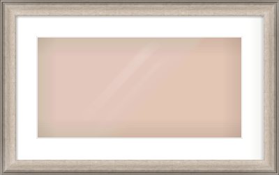 Champagne Silver Scoop Frame for 500 × 250mm artwork, with Smooth White Single Mount