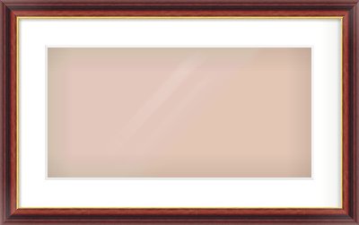 Brown Reverse Frame for 500 × 250mm artwork, with Smooth White Single Mount