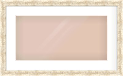 Silver Flat Frame for 500 × 250mm artwork, with Smooth White Single Mount