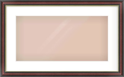 Brown Reverse Frame for 500 × 250mm artwork, with Smooth White Single Mount