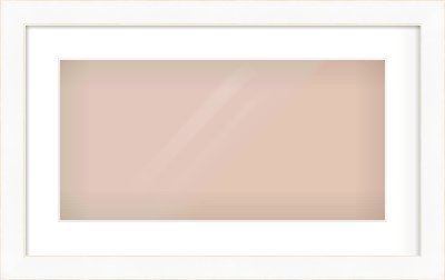 White Flat With Bevel Frame for 500 × 250mm artwork, with Smooth White Single Mount