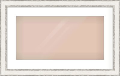 Black/Silver Flat Frame for 500 × 250mm artwork, with Smooth White Single Mount