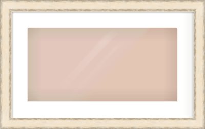 GOLD Flat Frame for 500 × 250mm artwork, with Smooth White Single Mount
