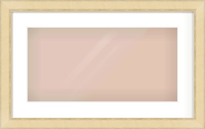 Gold Flat Frame for 500 × 250mm artwork, with Smooth White Single Mount