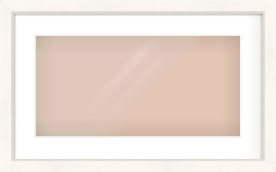 Cream Flat Frame for 500 × 250mm artwork, with Smooth White Single Mount