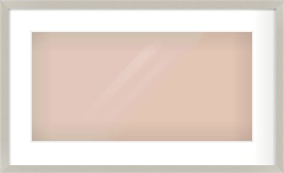 Grey Flat Frame for 500 × 250mm artwork, with Smooth White Single Mount