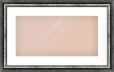 Black / Pewter Reverse Frame for 500 × 250mm artwork, with Smooth White Single Mount