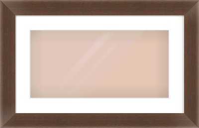 Brown Flat Frame for 500 × 250mm artwork, with Smooth White Single Mount