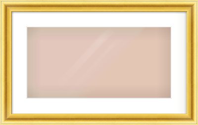 Gold Cushion Frame for 500 × 250mm artwork, with Smooth White Single Mount
