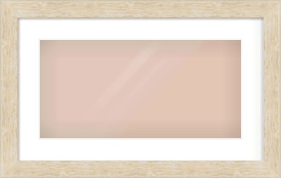 Premium Flat Frame for 500 × 250mm artwork, with Smooth White Single Mount