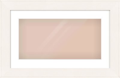 Ivory Flat Frame for 500 × 250mm artwork, with Smooth White Single Mount