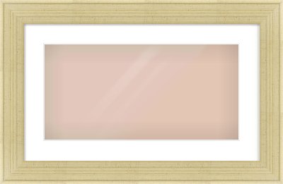 Silver Flat Frame for 500 × 250mm artwork, with Smooth White Single Mount