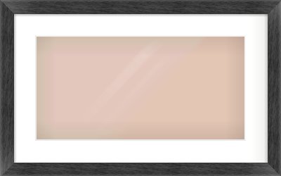 Black Flat Frame for 500 × 250mm artwork, with Smooth White Single Mount