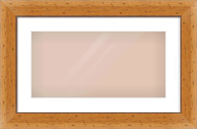 Distressed Pine Reverse Frame for 500 × 250mm artwork, with Smooth White Single Mount