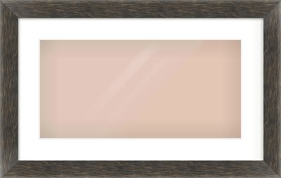 Black Flat Frame for 500 × 250mm artwork, with Smooth White Single Mount