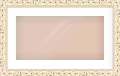 White Decorative Frame for 500 × 250mm artwork, with Smooth White Single Mount